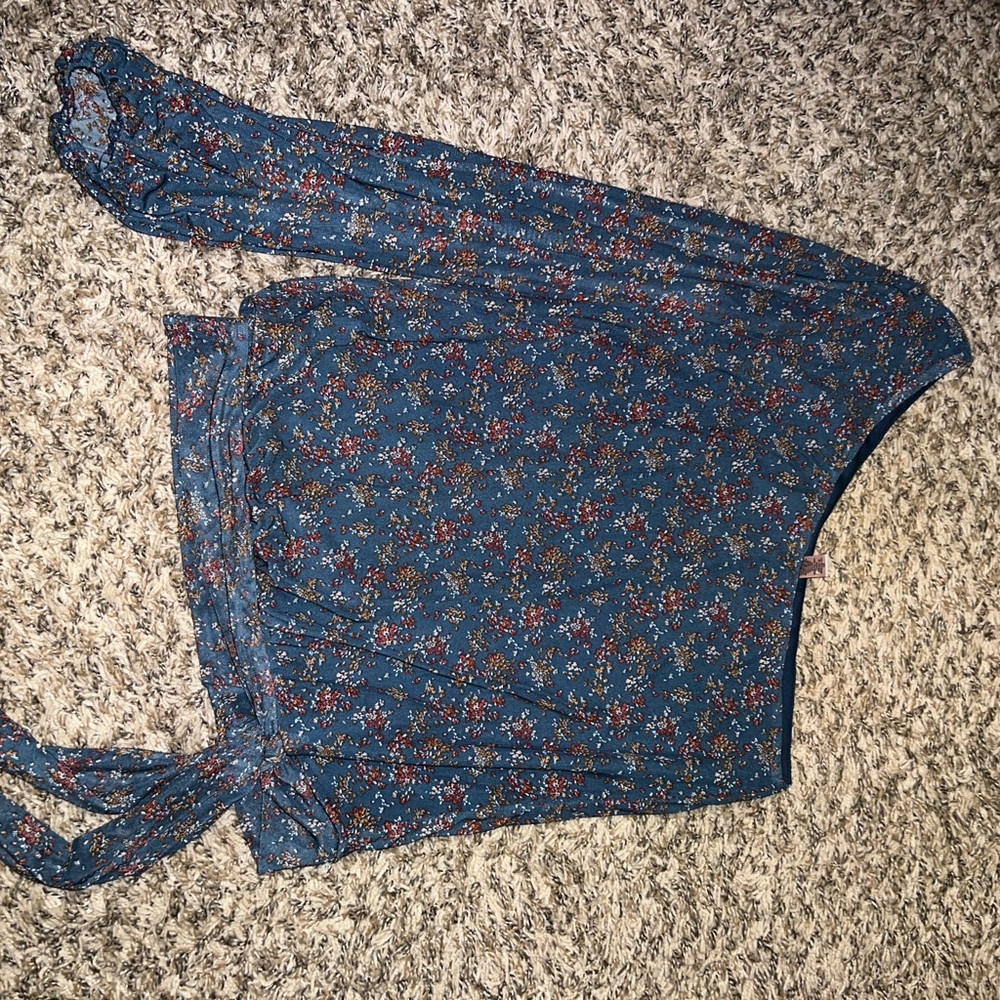 One shoulder floral top